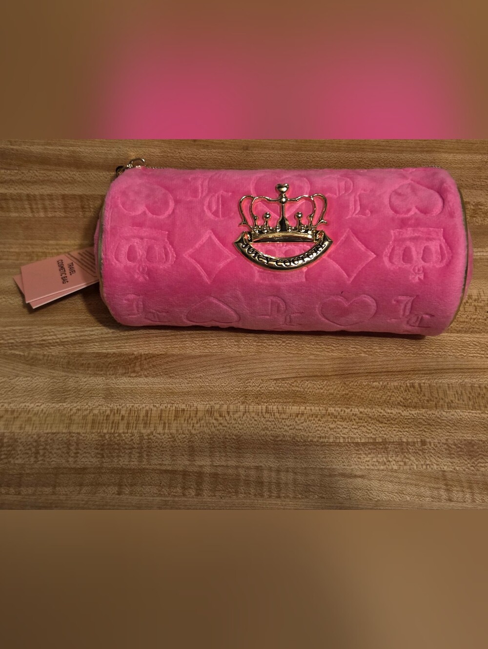 Juicy Couture NWT Velour Barrel Cosmetic Bag